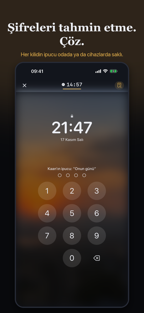 Telefon kilit ekranı — şifreleri tahmin etme, çöz